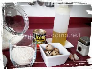 Rissoto con huevos codorniz ingredientes